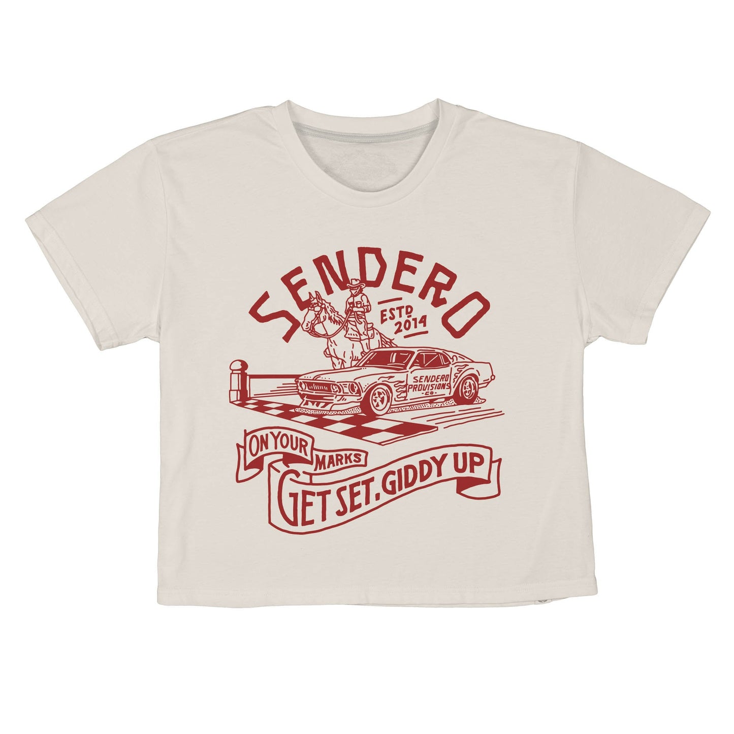 Giddy Up Boxy Tee - Vintage White