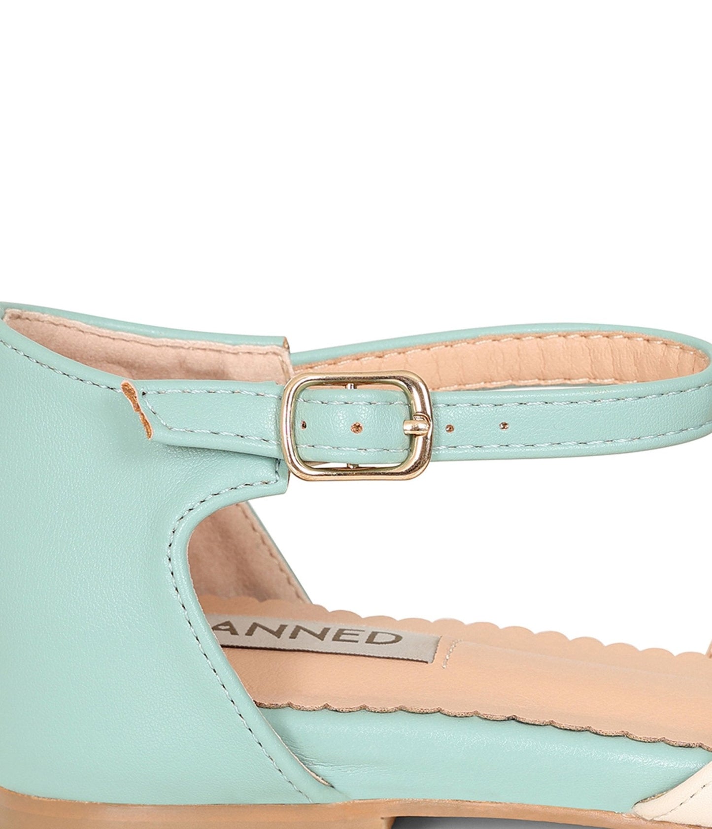 Banned Mint & White Dancemates Leatherette Flats