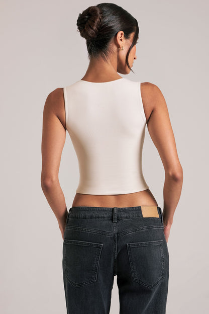 Modal Square-Neck Top in Ivory