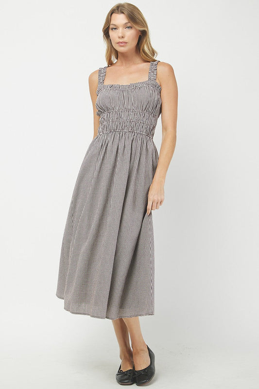 Langley Check Midi Dress