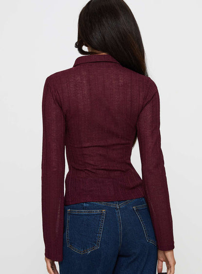 When You Sleep Long Sleeve Top Wine
