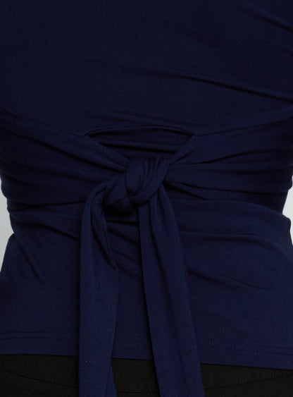 Madelon Long Sleeve Wrap Top Navy