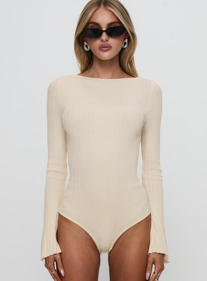 Mayok Long Sleeve Bodysuit Beige
