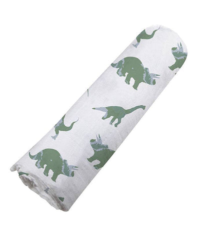 BABY - Granite Green Dinosaurs Cotton Swaddle