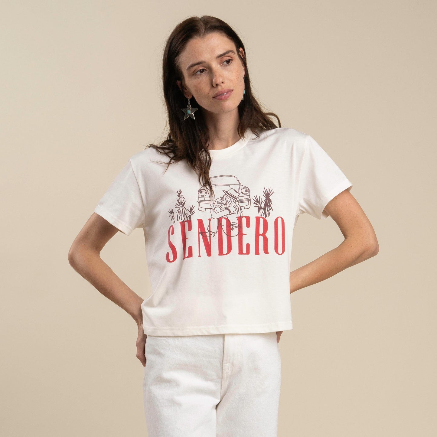 Desert Drifter Boxy Tee - Vintage White