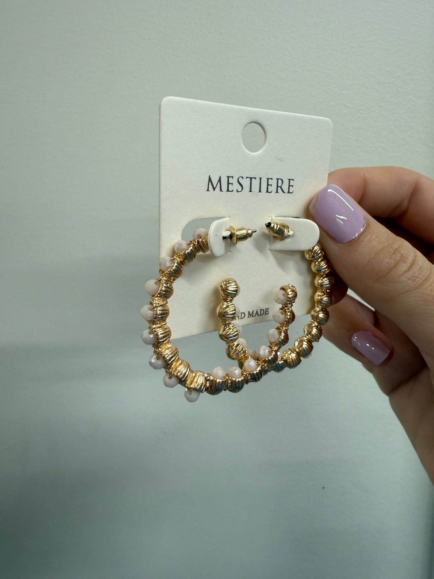 Beaded Accent Hoops