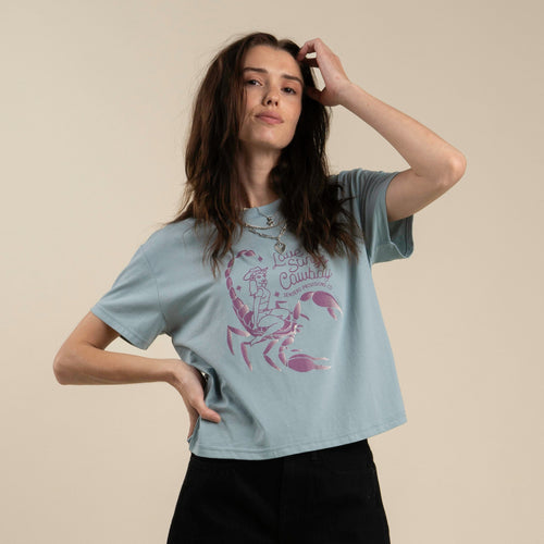 Love Stings Boxy Tee - Sterling Blue
