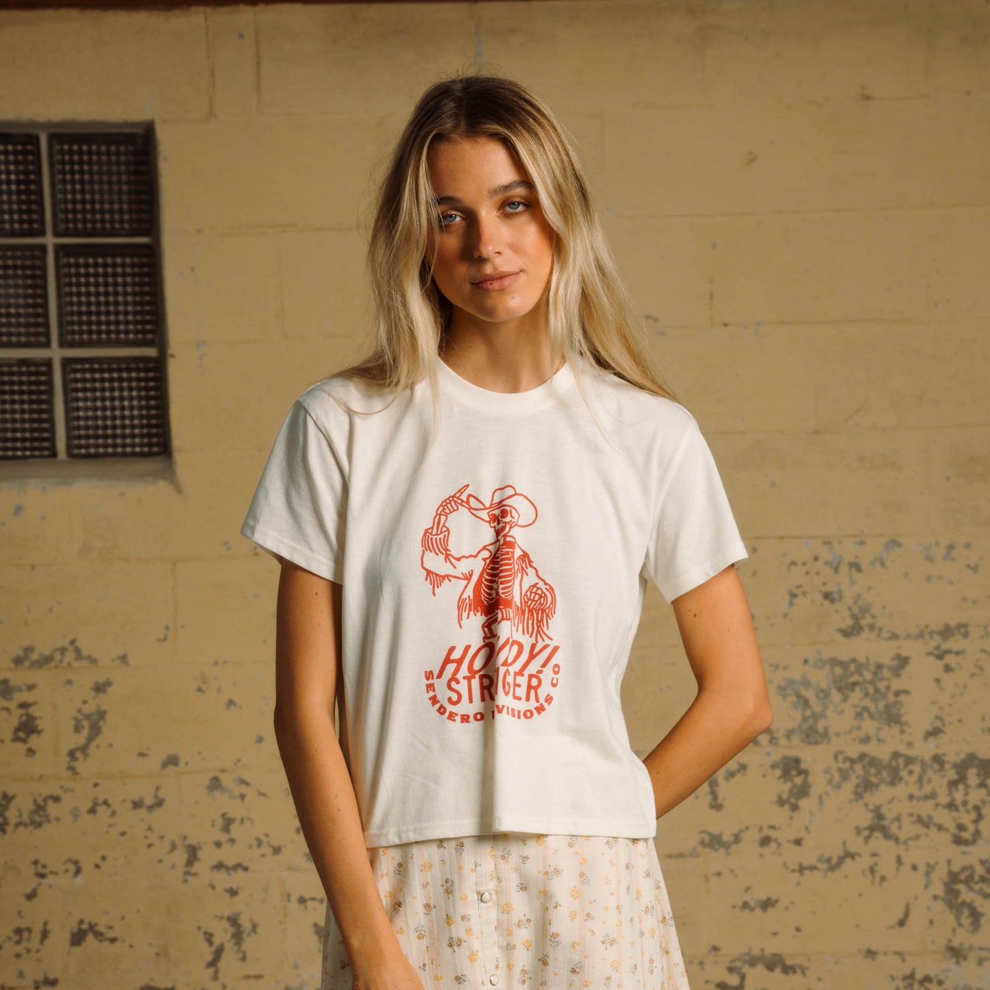 Howdy Stranger Boxy Tee - Vintage White