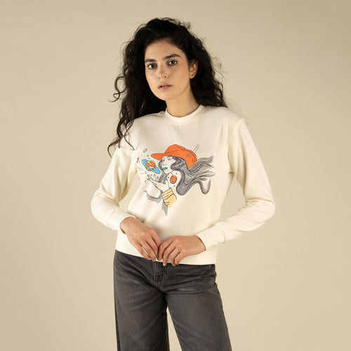 Cosmic Cowgirl Women's Sweatshirt - Vintage White