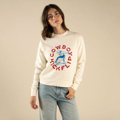 Cowboy Kickflip Women's Sweatshirt - Vintage White