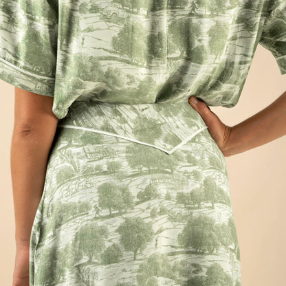 Cheyenne Western Skirt - Mint Green - Aurora Print