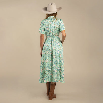 La Dahlia Dress - Mint Floral