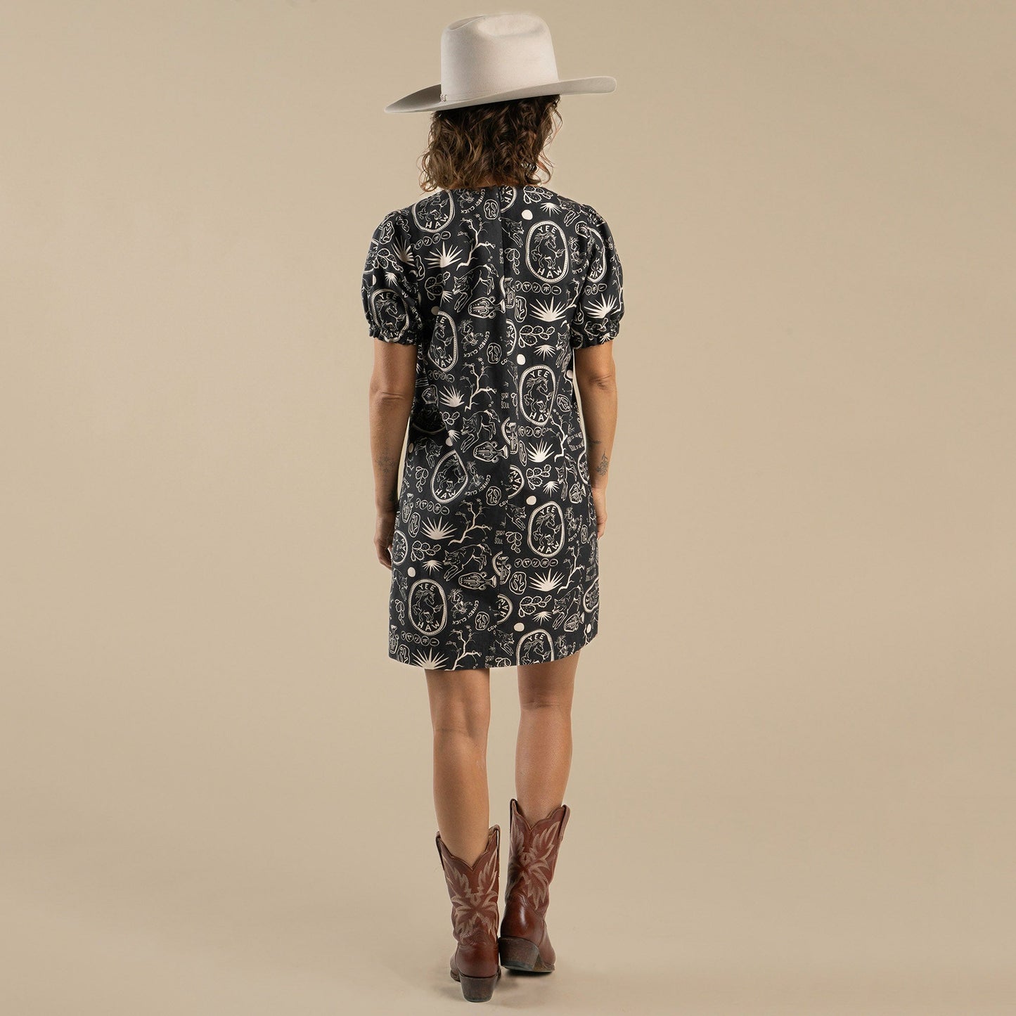 Gabriela Shift Dress - Haw Yee Print - Charcoal
