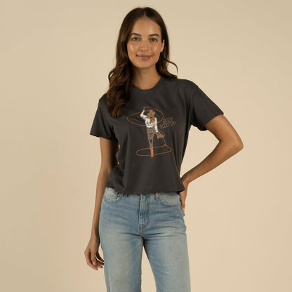 Boot Scootin' Boxy Tee - Vintage Black