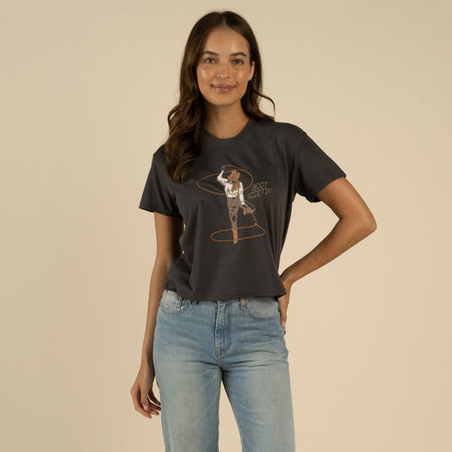 Boot Scootin' Boxy Tee - Vintage Black
