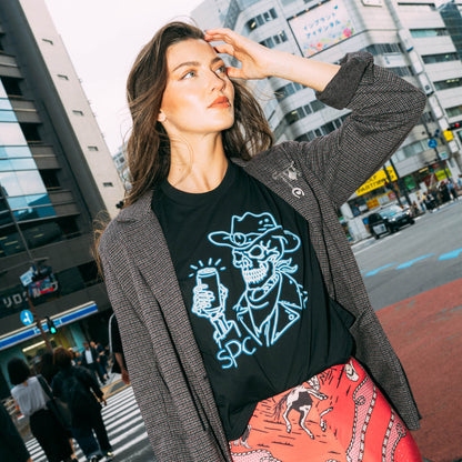 Broadway Bones Boxy Tee - Black