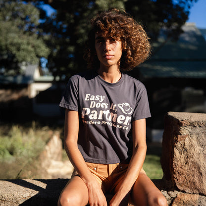 Easy Does It Boxy Tee - Vintage Black