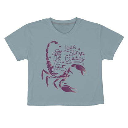 Love Stings Boxy Tee - Sterling Blue