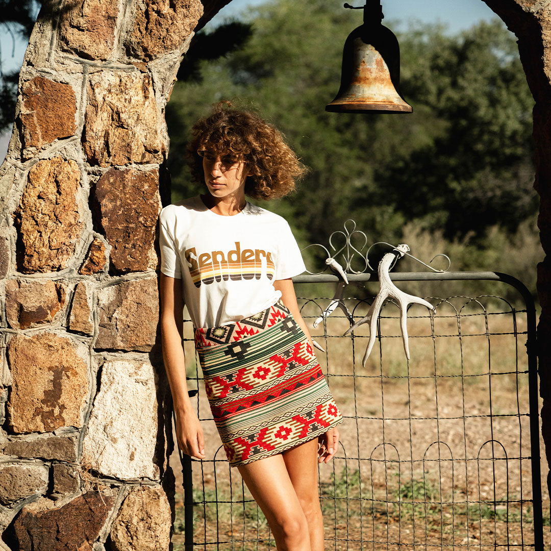 Retro Logo Boxy Tee - Vintage White/Gold Print