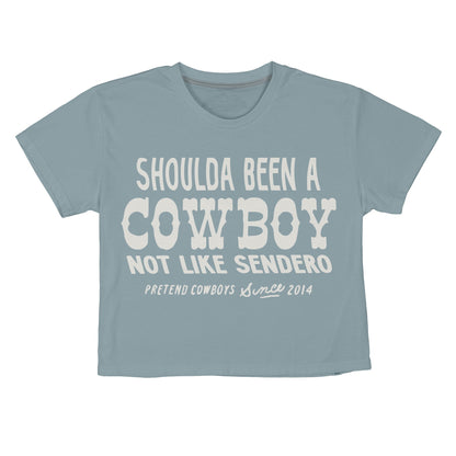 Shoulda Been A Cowboy Boxy Tee - Burgundy
