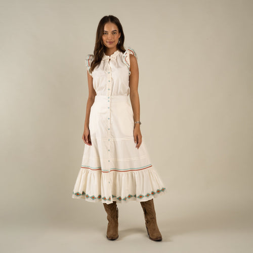 Prairie Skirt - Vintage White