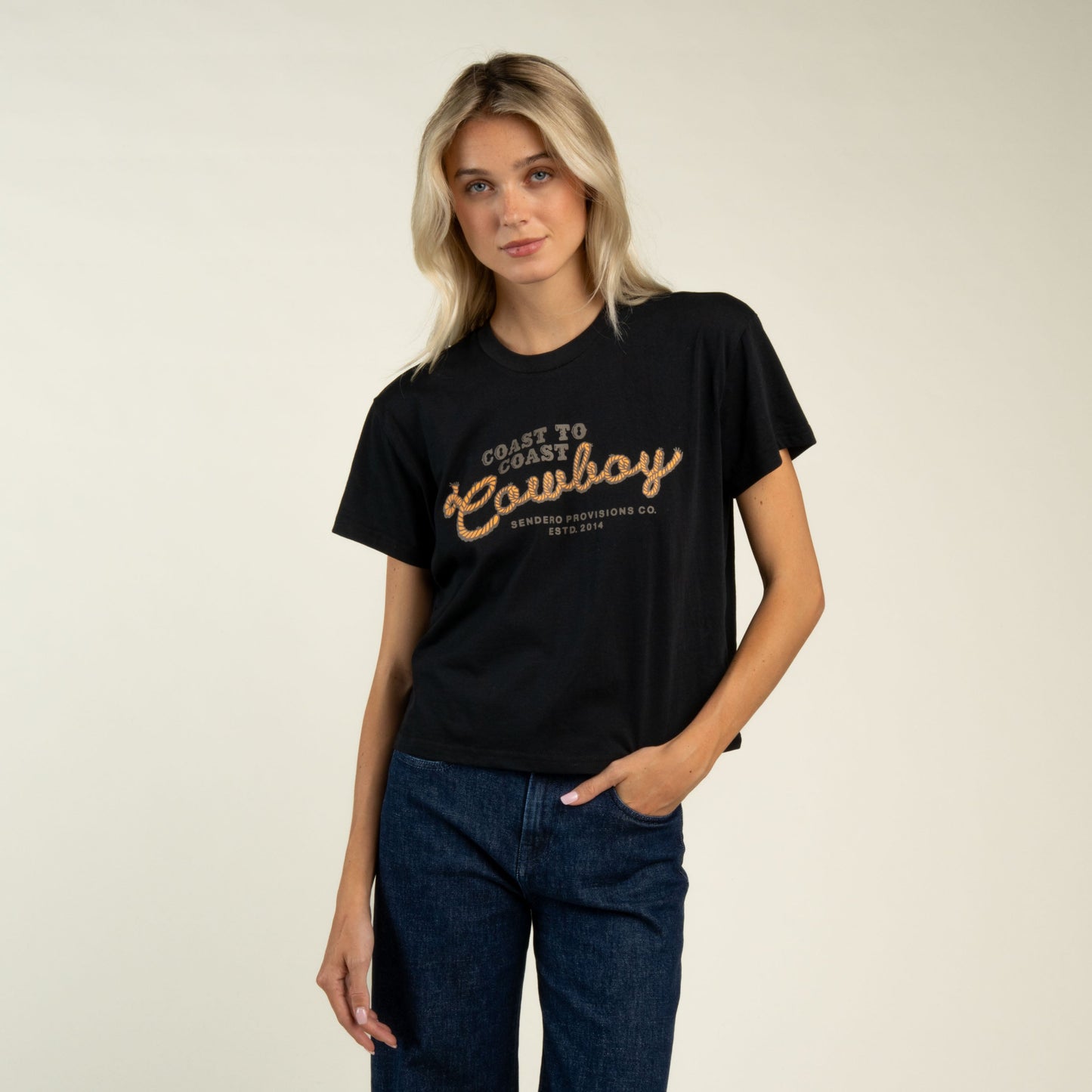 Coast to Coast Boxy Tee - Black