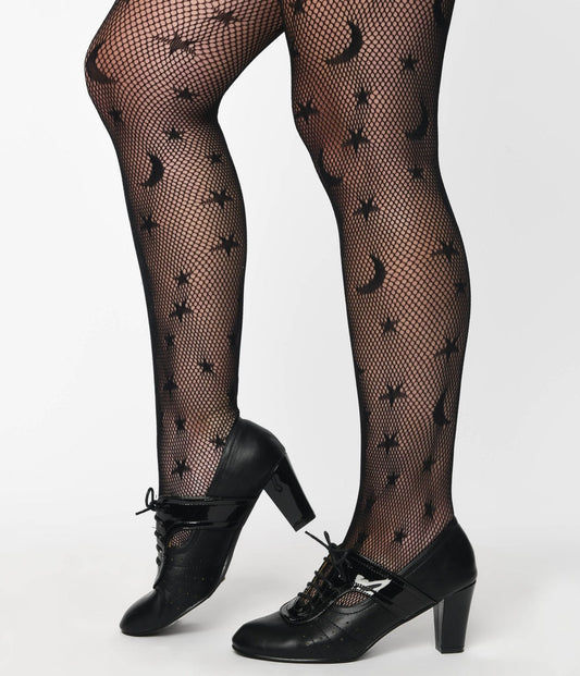 Black Celestial Fishnet Tights