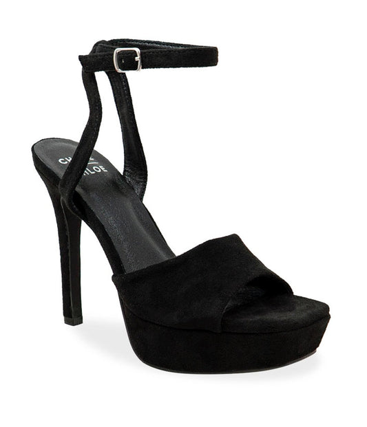 Black Suede Platform Heels