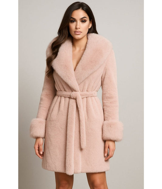 Blush Pink Velvet Dawn Coat