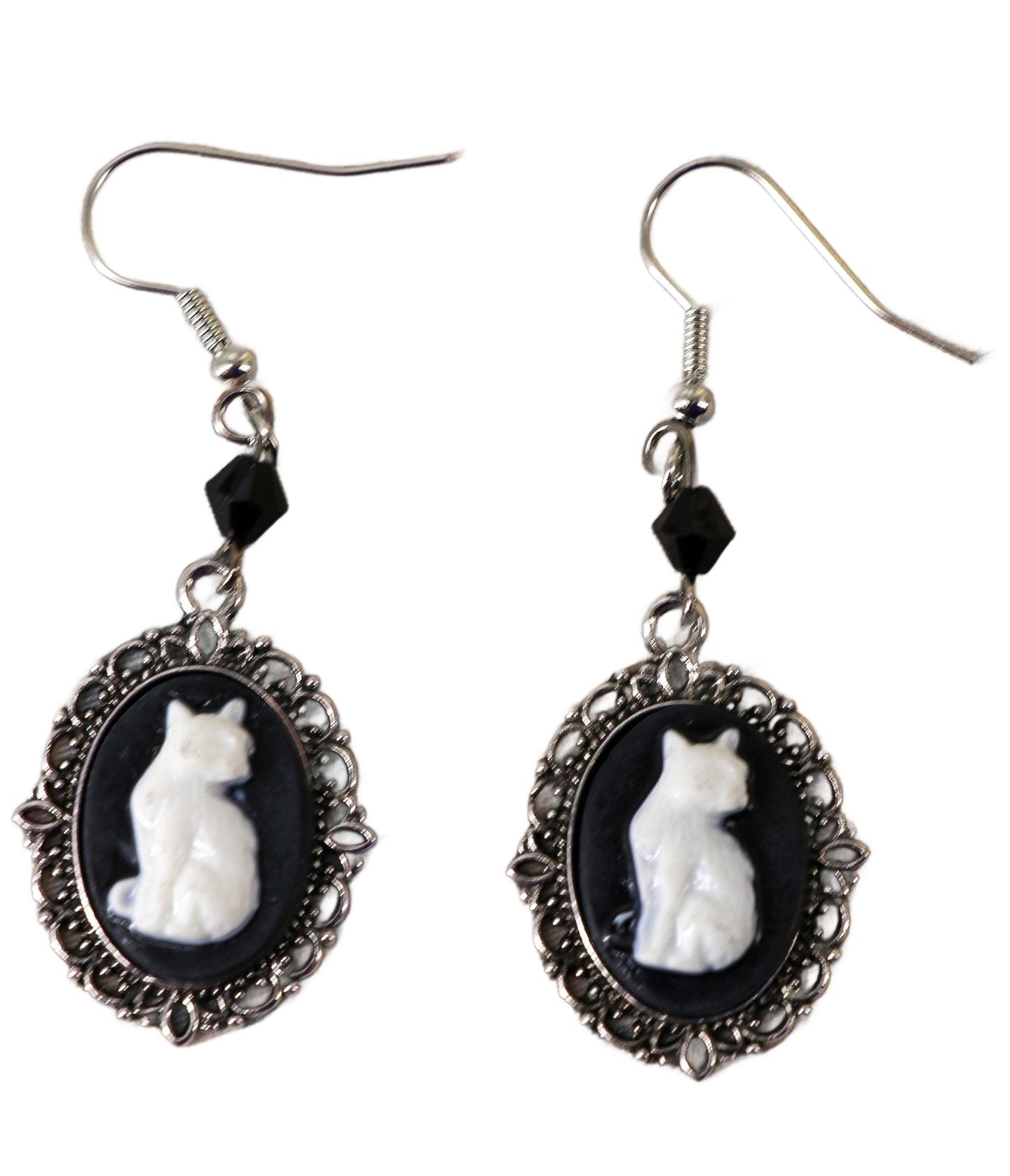 Cat Cameo Earrings