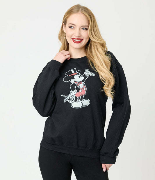 Disney Mickey & Friends Collection by Unique Vintage Top Hat Mickey Unisex Sweatshirt