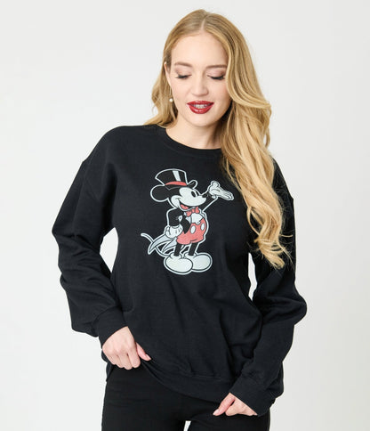 Disney Mickey & Friends Collection by Unique Vintage Top Hat Mickey Unisex Sweatshirt