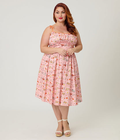 Disney Winnie the Pooh x Unique Vintage Plus Size Pooh Farm Cotton Swing Dress
