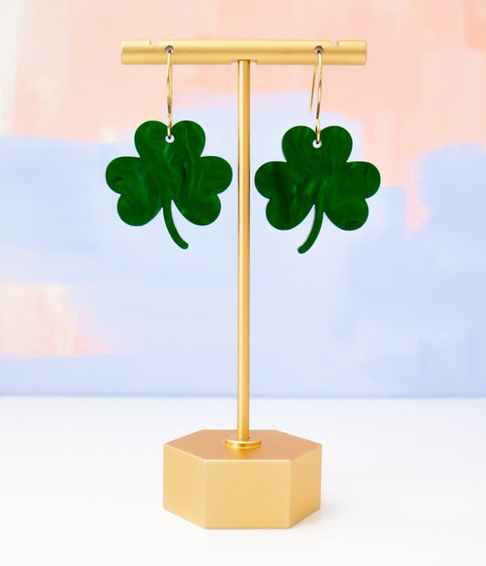 Green Shamrock Earrings