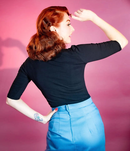 Heart of Haute Black Ruched V-Neck Top