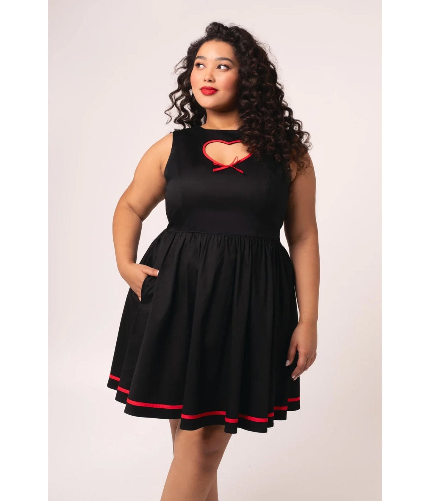 Hell Bunny Black Heart Cutout Lucie Mini Dress