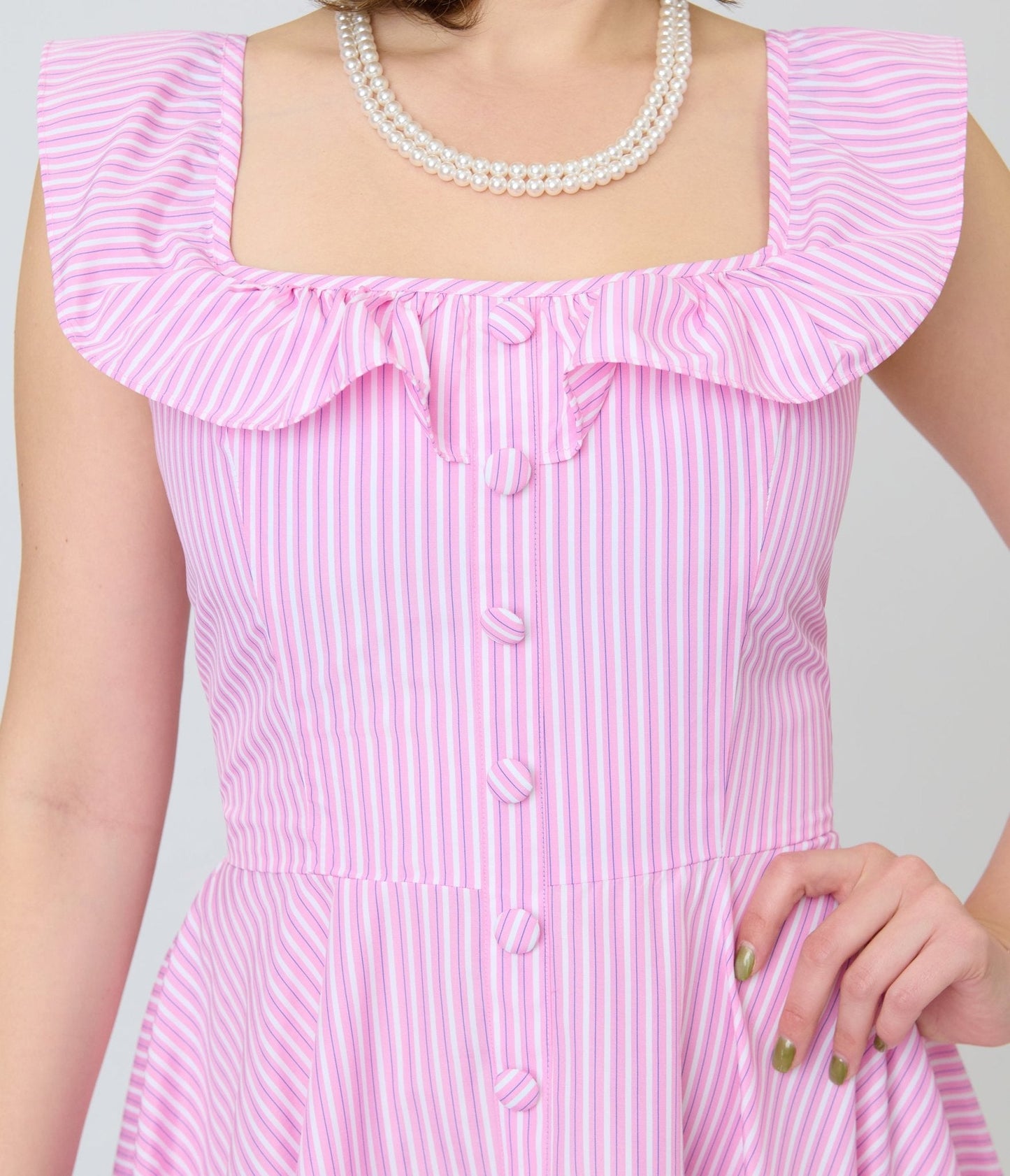 Magnolia Place Pink Stripe Barbara Swing Dress