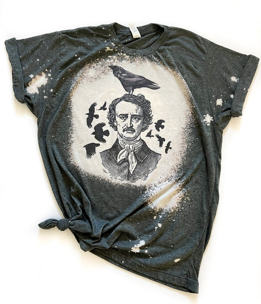 Poe Raven Unisex Bleached Graphic Tee