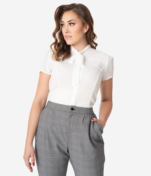Unique Vintage 1940s White Elsie Blouse